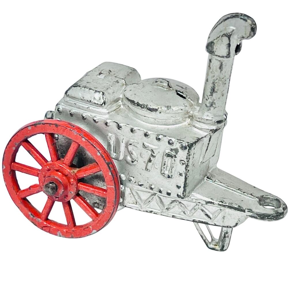 Vintage Manoil Field Kitchen Wagon Trailer Vehicle MV-70 Hollow Cast Toy 1940s